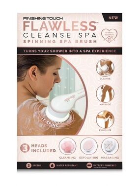 FINISHING TOUCH FLAWLESS SPINNING SPA BRUSH WITH 3 HEADS (NEW WITH TAGS)